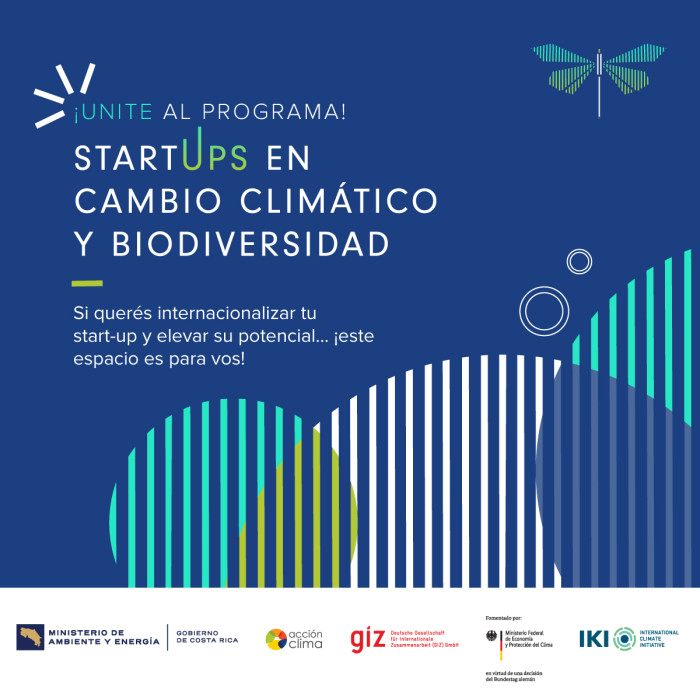 Promocional para el programa de Startups en cambio climatico y biodiversidad en Costa Rica