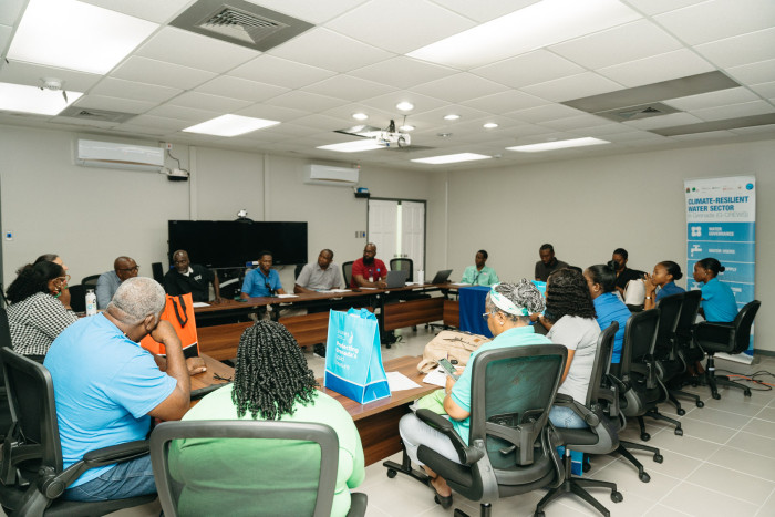 G-CREWS project team members exchanging with regional water experts prior to site visits in Grenada